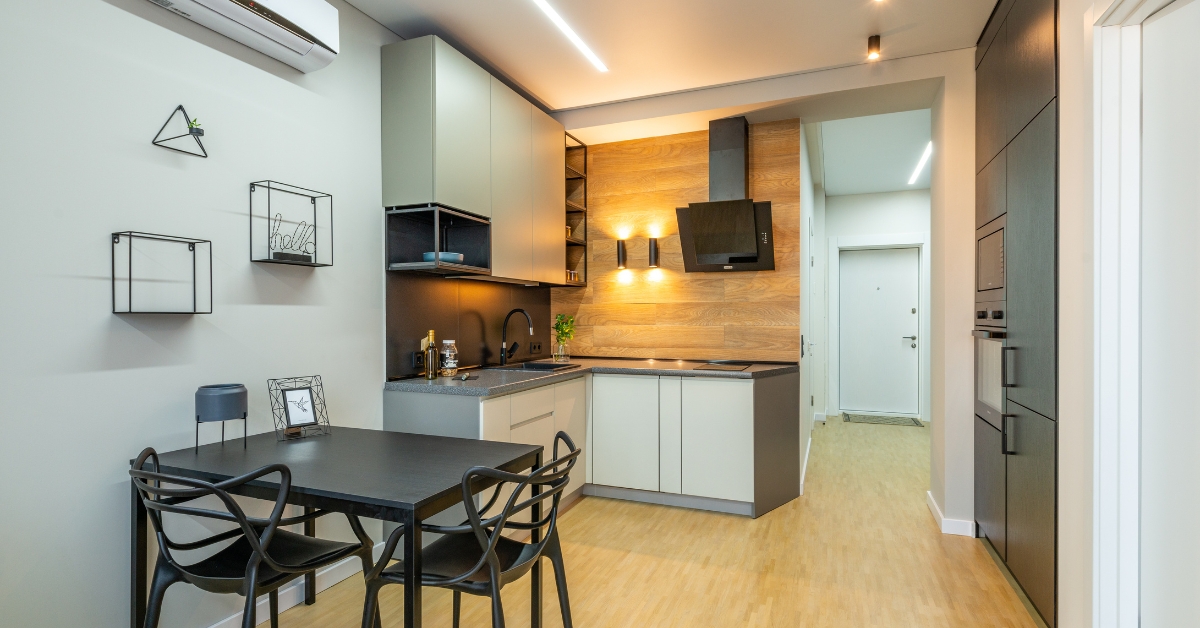 Cozinha Americana com Sala Pequena