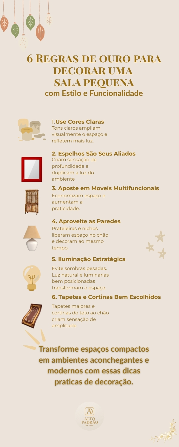 7 Regras de ouro para decorar uma sala pequena