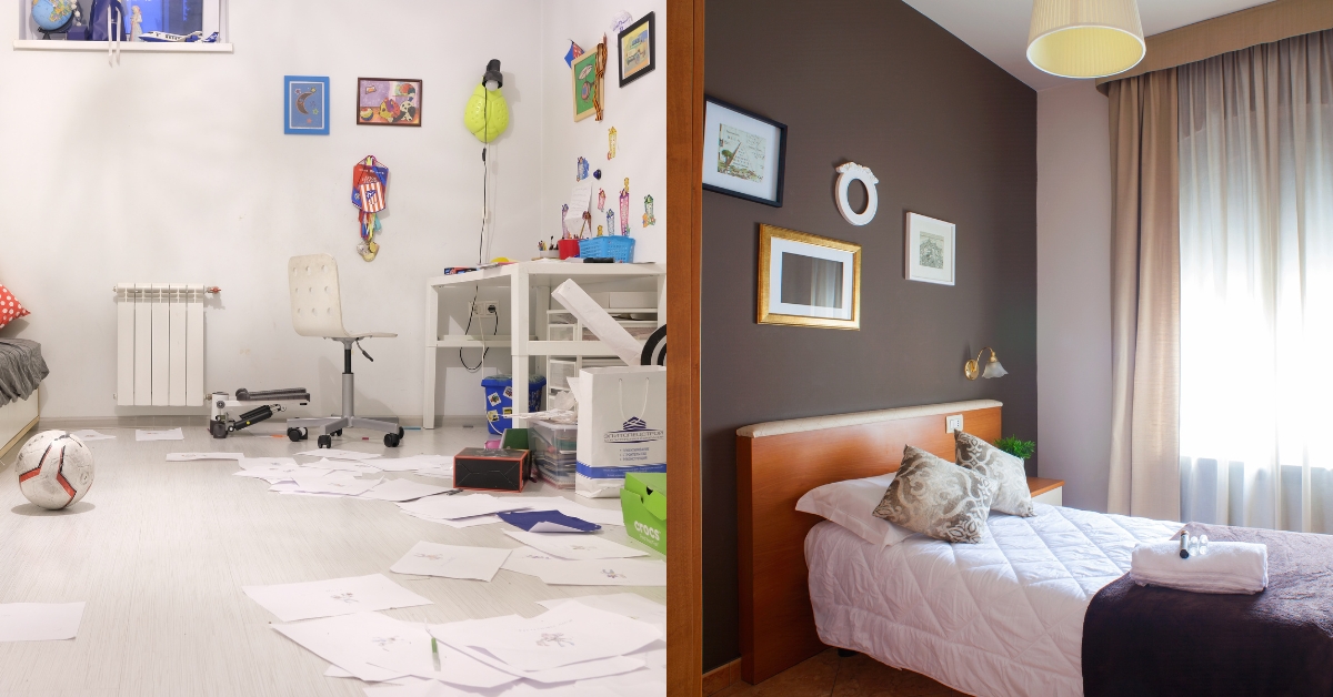 Quarto de casal pequeno planejado