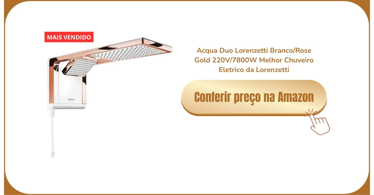 CHUVEIRO ACQUA DUO, LORENZETTI, BRANCO/ROSE GOLD 220V/7800W 