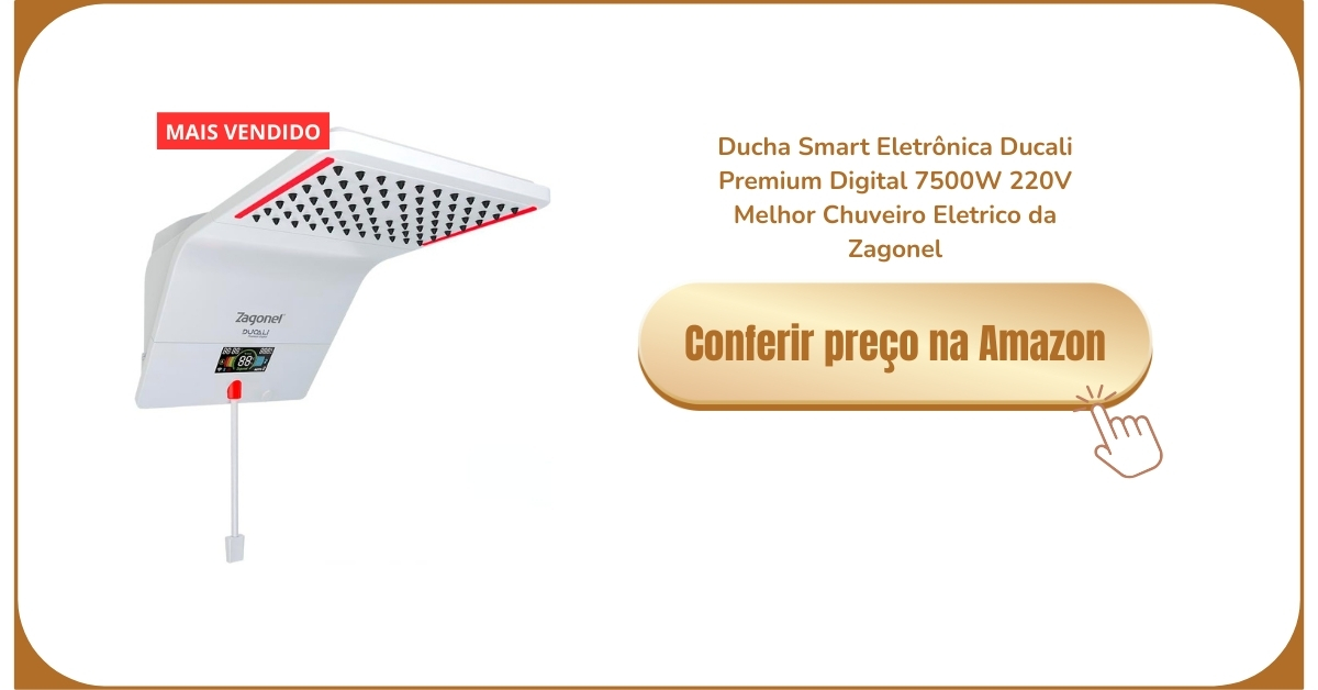 Zagonel Ducha Smart Eletrônica Ducali Premium Digital 7500W 220V Branco