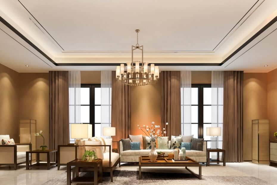 Lustre moderno e elegante com design arrojado, iluminando uma sala de jantar contemporânea com sofisticação e estilo.