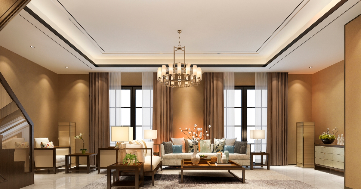 Lustre moderno e elegante com design arrojado, iluminando uma sala de jantar contemporânea com sofisticação e estilo.